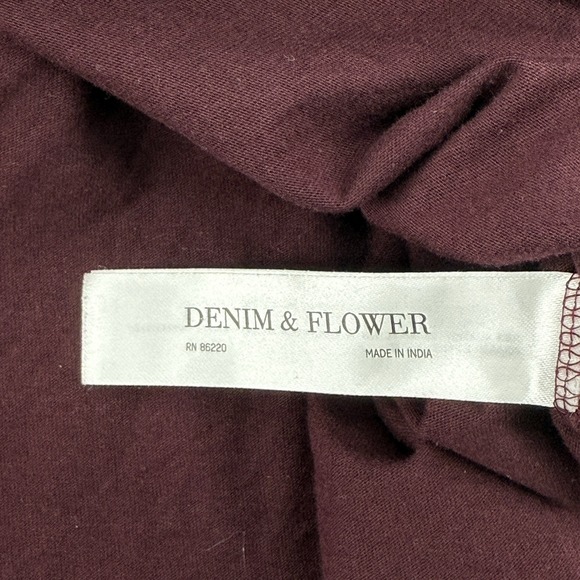 Denim & Flower Ricky Singh Shirt Mens L Hoodie Pullover Long Sleeve Maroon Birds - Picture 9 of 9